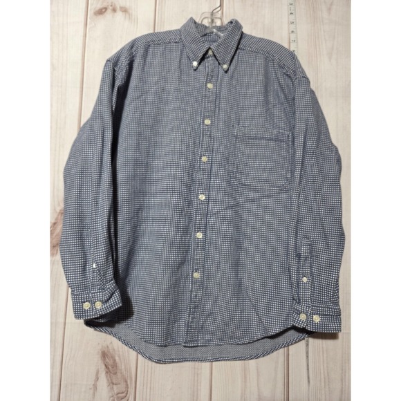 Vintage Structure Shirt Mens Medium Button Down Outdoor 90s Navy White Casual - Picture 1 of 8